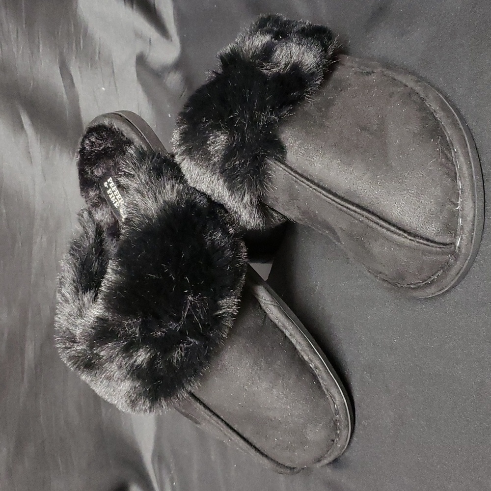 Peppermint and Pine Plush Faux Fur Slippers